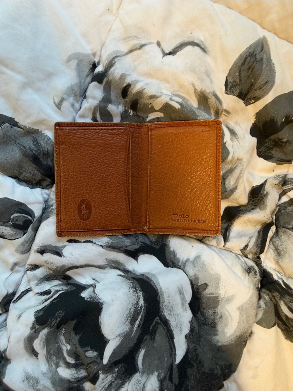 Vintage Polo by Ralph Lauren Soft Chestnut Brown Pebbled Leather Bifold Wallet